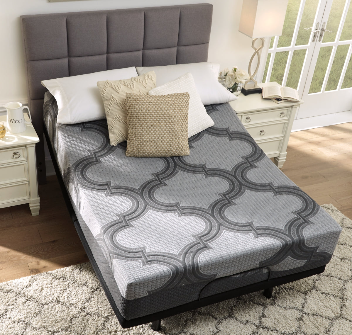 12 Inch Ashley Hybrid Queen Adjustable Base and Mattress - MyWaynesHome #