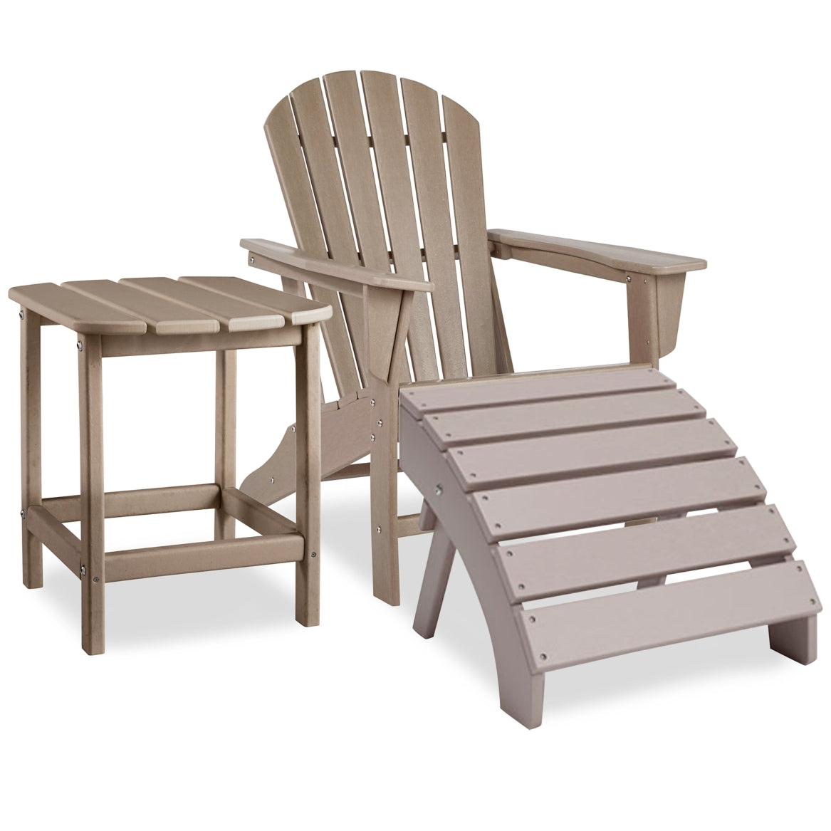 Sundown Treasure Outdoor Adirondack Chair and Ottoman with Side Table - MyWaynesHome #