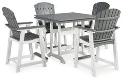 Transville Outdoor Counter Height Dining Table and 4 Barstools - MyWaynesHome #