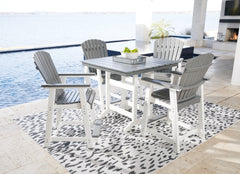 Transville Outdoor Counter Height Dining Table and 4 Barstools - MyWaynesHome #