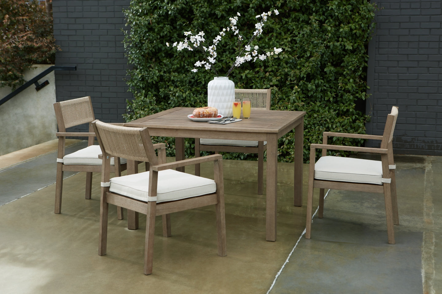 Aria Plains Outdoor Dining Table and 4 Chairs - MyWaynesHome #