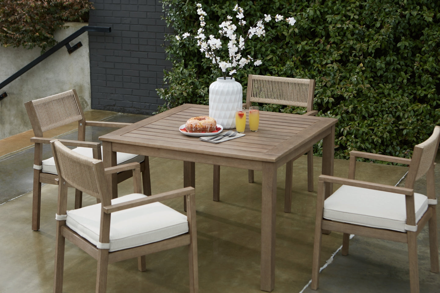 Aria Plains Outdoor Dining Table and 4 Chairs - MyWaynesHome #