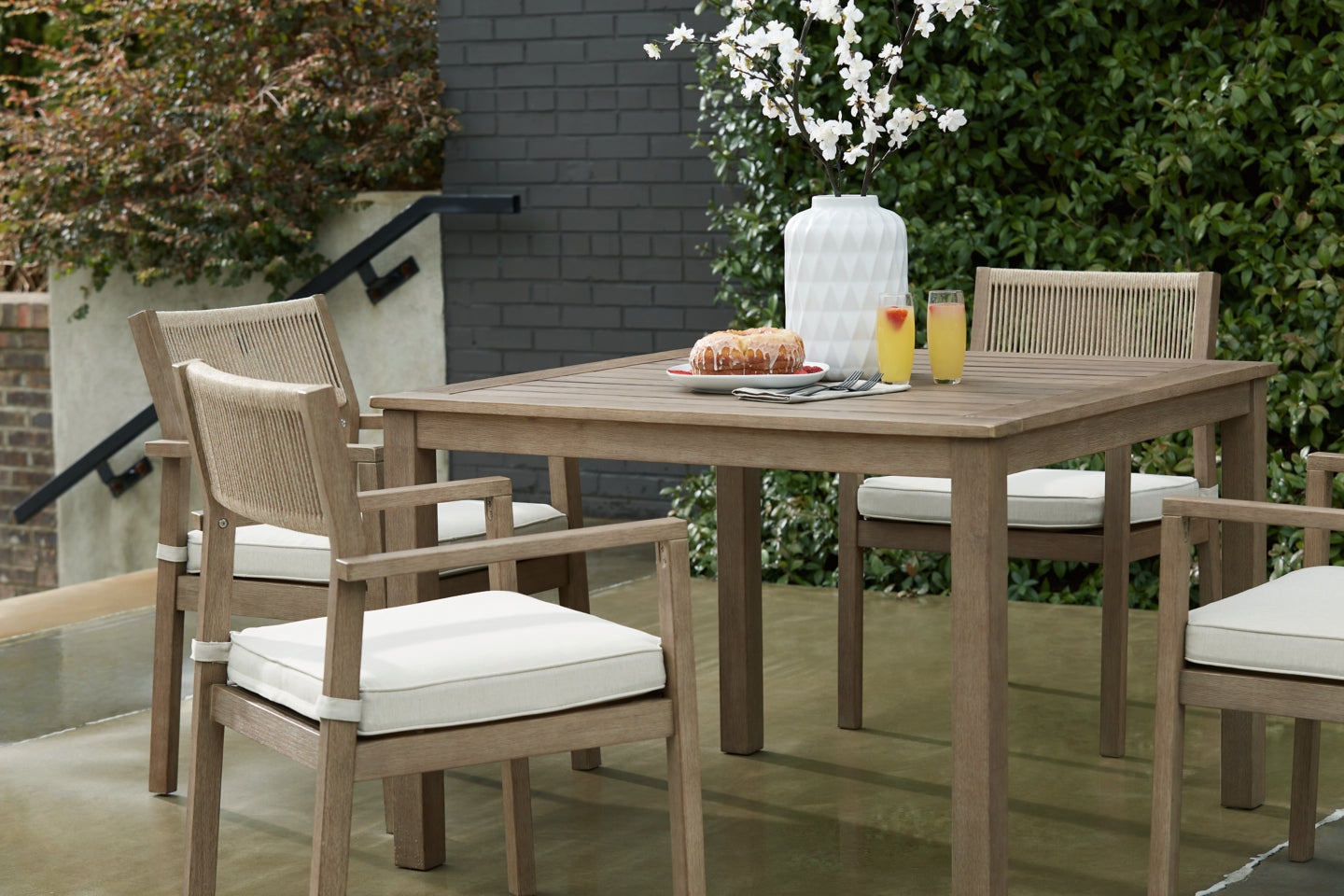 Aria Plains Outdoor Dining Table and 4 Chairs - MyWaynesHome #