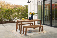 Janiyah Outdoor Dining Table and 2 Benches - MyWaynesHome #