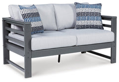 Amora Outdoor Loveseat, 2 Lounge Chairs and Coffee Table - MyWaynesHome #
