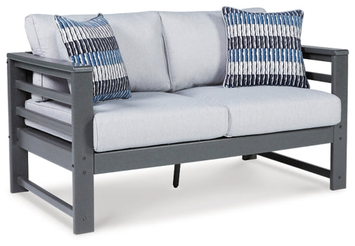 Amora Outdoor Sofa and Loveseat with Coffee Table and 2 End Tables - MyWaynesHome #