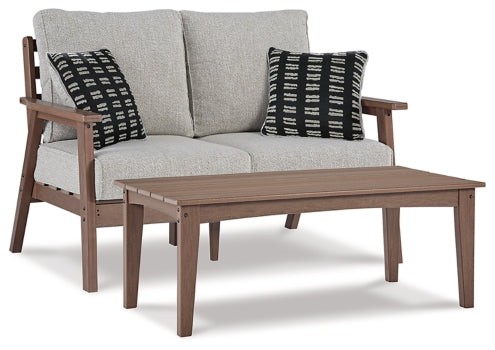 Emmeline Outdoor Loveseat with Coffee Table - MyWaynesHome #