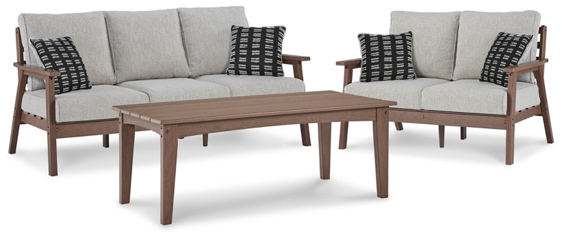 Emmeline Outdoor Sofa and Loveseat with Coffee Table - MyWaynesHome #