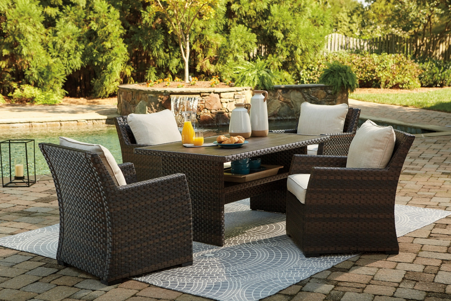 Easy Isle Outdoor Dining Table and 4 Chairs - MyWaynesHome #