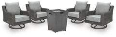 Rodeway South Outdoor Fire Pit Table and 4 Chairs - MyWaynesHome #