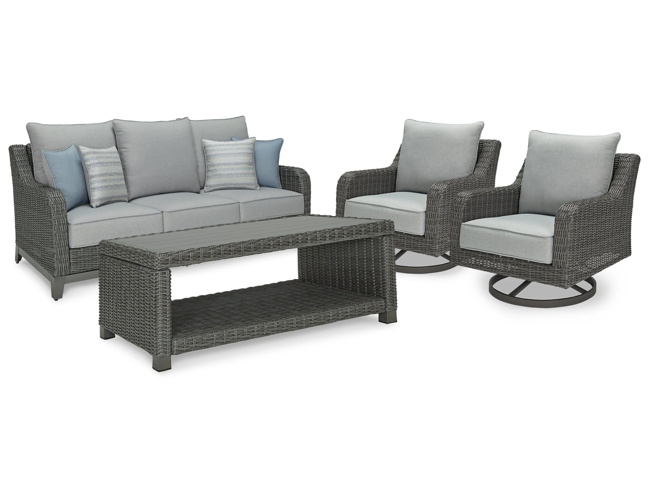 Elite Park Outdoor Sofa and 2 Chairs with Coffee Table - MyWaynesHome #