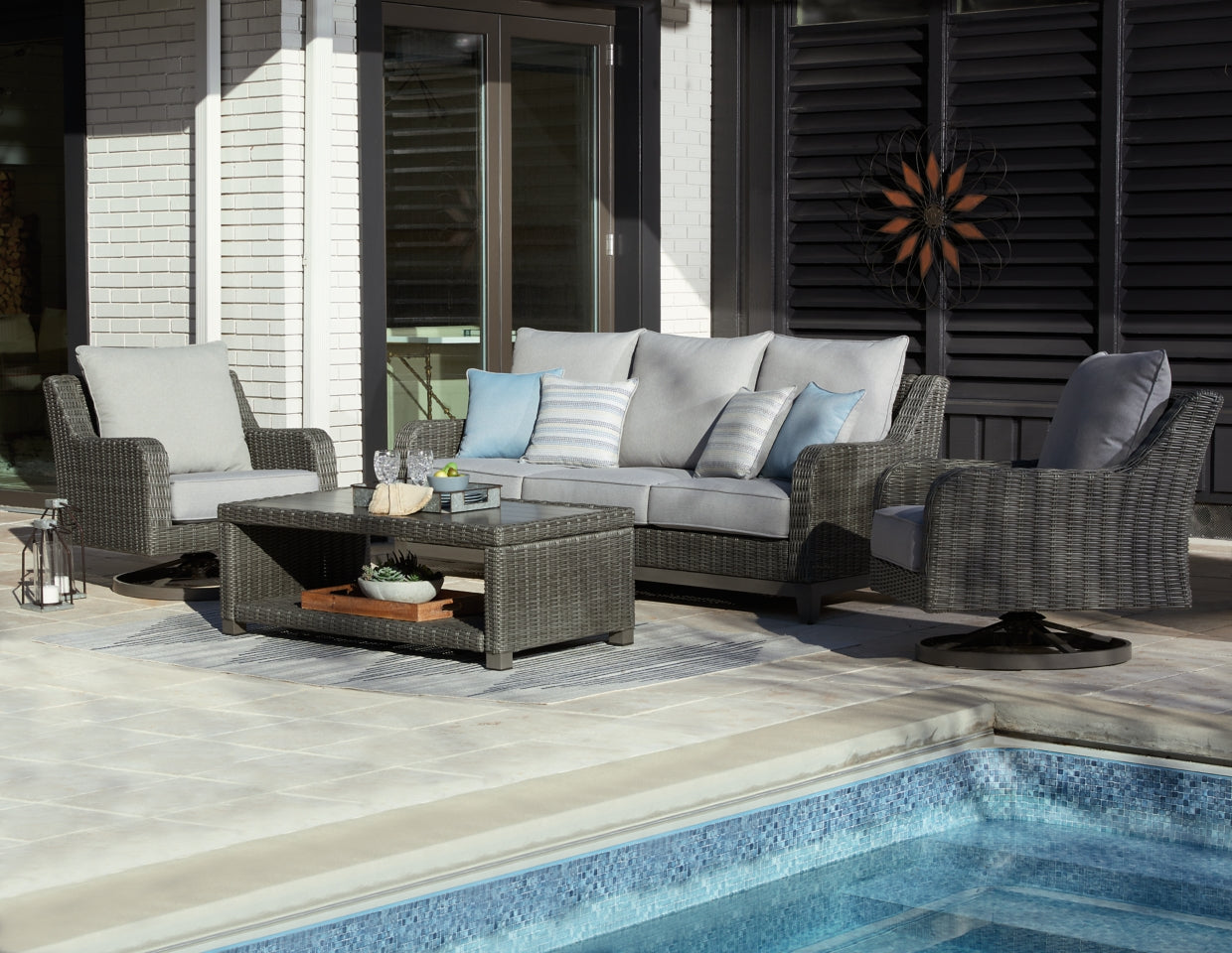 Elite Park Outdoor Sofa and 2 Chairs with Coffee Table - MyWaynesHome #