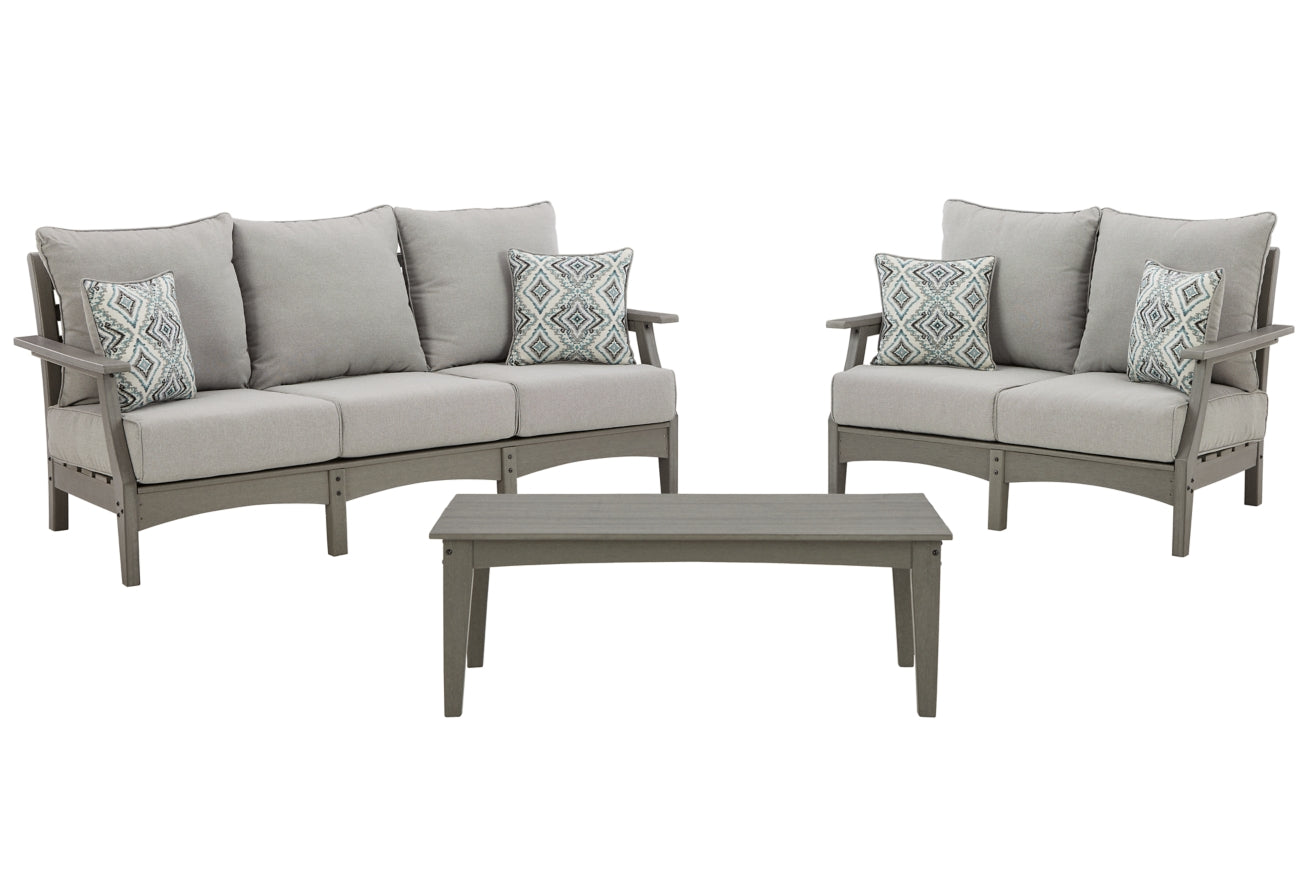 Visola Outdoor Sofa and Loveseat with Coffee Table - MyWaynesHome #