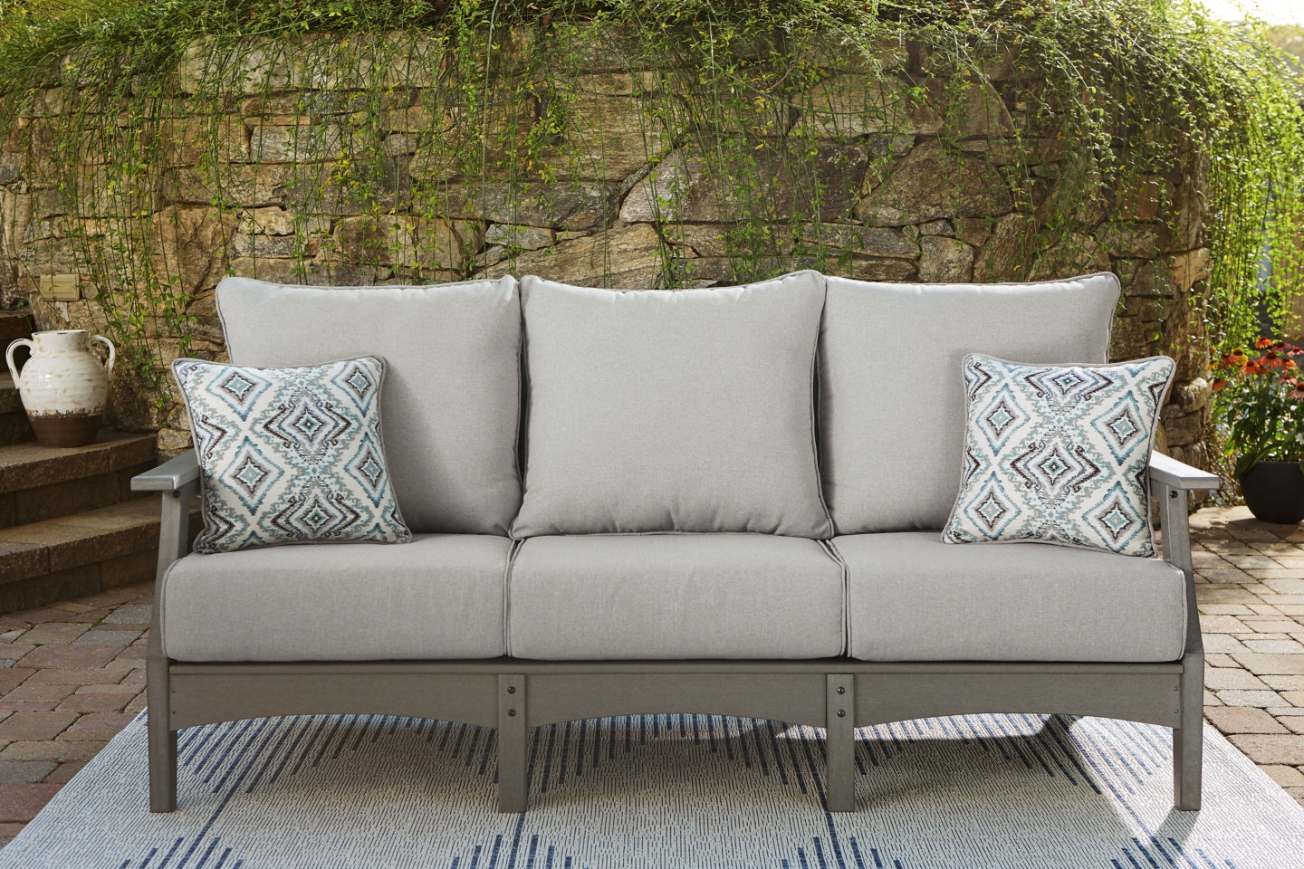 Visola Outdoor Sofa and Loveseat with Coffee Table - MyWaynesHome #
