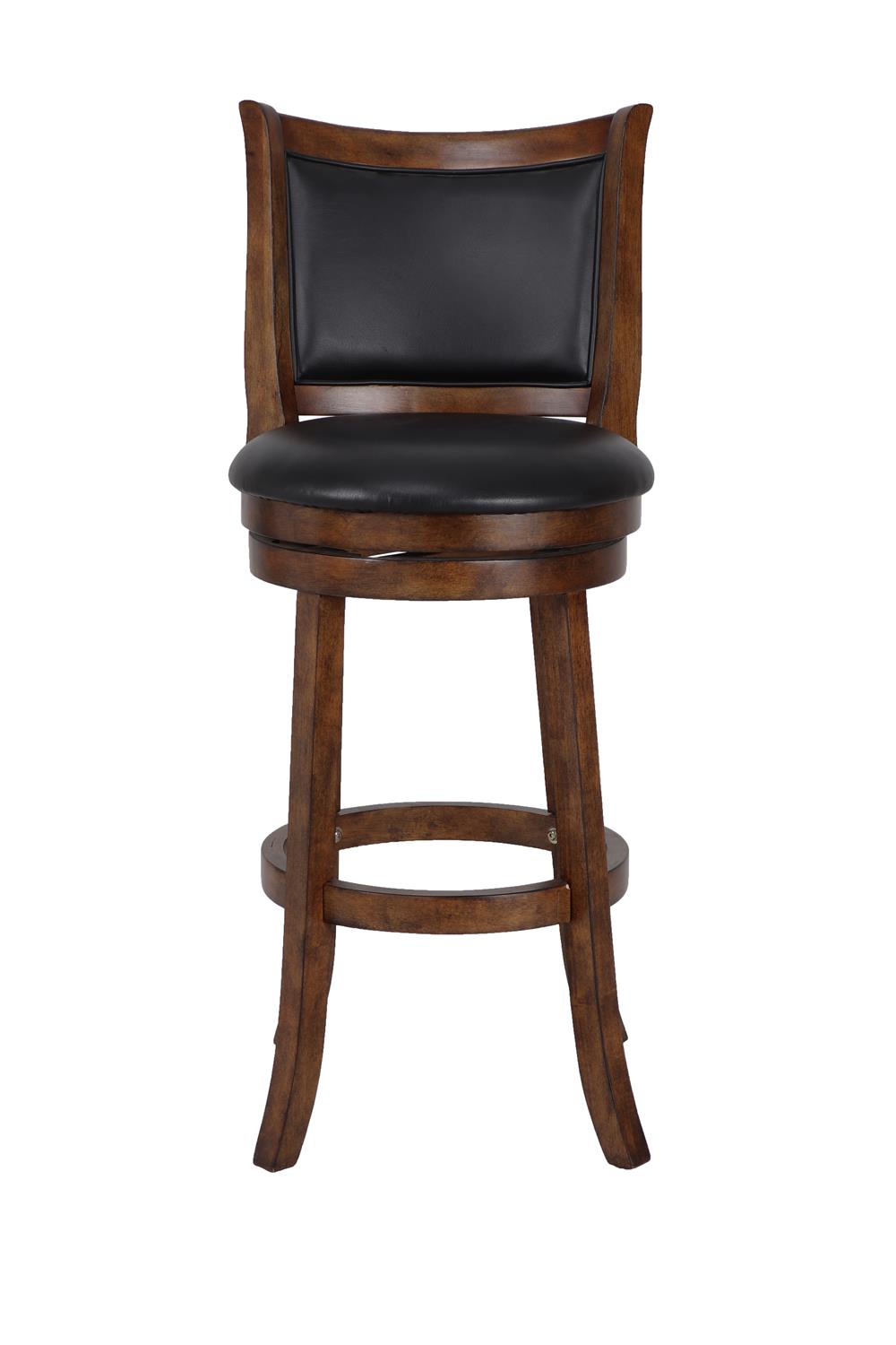 BRISTOL 29" BAR STOOL W/BLACK PU CUSHIONS-BROWN - MyWaynesHome #