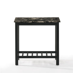 EDEN CHAIRSIDE TABLE-BLACK W/FAUX MARBLE TOP - MyWaynesHome #