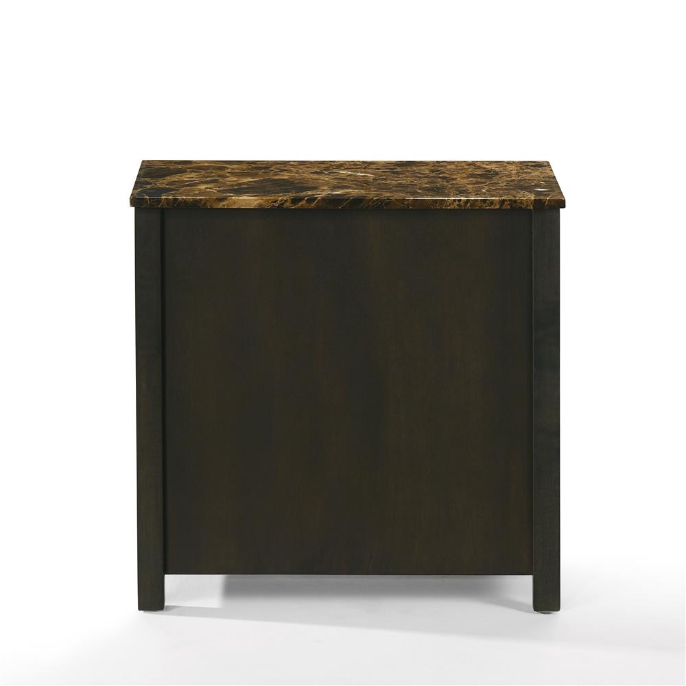 SAMSON END TABLE W/DRWR-ESPRESSO W/FAUX MARBLE TOP - MyWaynesHome #
