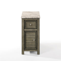 SAMSON END TABLE W/DRWR-GRAY W/FAUX MARBLE TOP - MyWaynesHome #