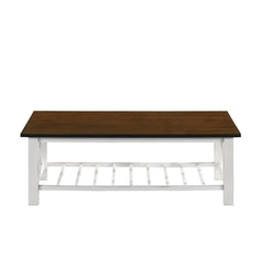 VESTA COFFEE TABLE-TWO TONE CREME/BROWN - MyWaynesHome #