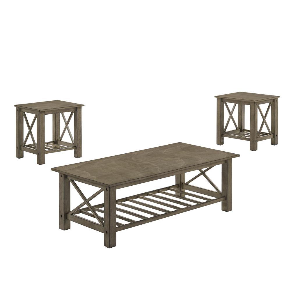 VESTA COFFEE TABLE & 2 END TABLE SET-GRAY - MyWaynesHome #