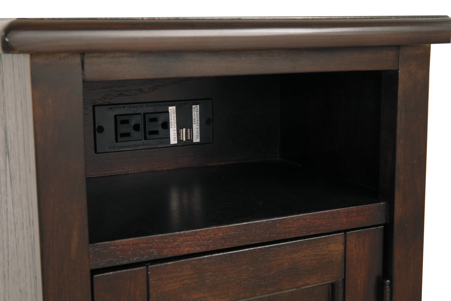 Barilanni Chairside End Table with USB Ports & Outlets