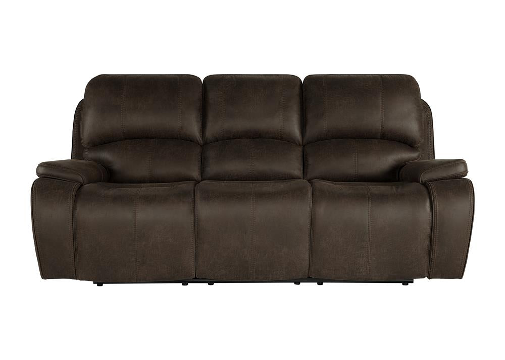 BROOKINGS  SOFA W/DUAL RECLINER-BROWN - MyWaynesHome #