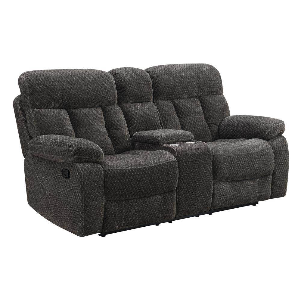 BRAVO CONSOLE LOVESEAT W/ DUAL RECLINERS-CHARCOAL - MyWaynesHome #