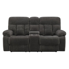 BRAVO CONSOLE LOVESEAT W/ DUAL RECLINERS-CHARCOAL - MyWaynesHome #