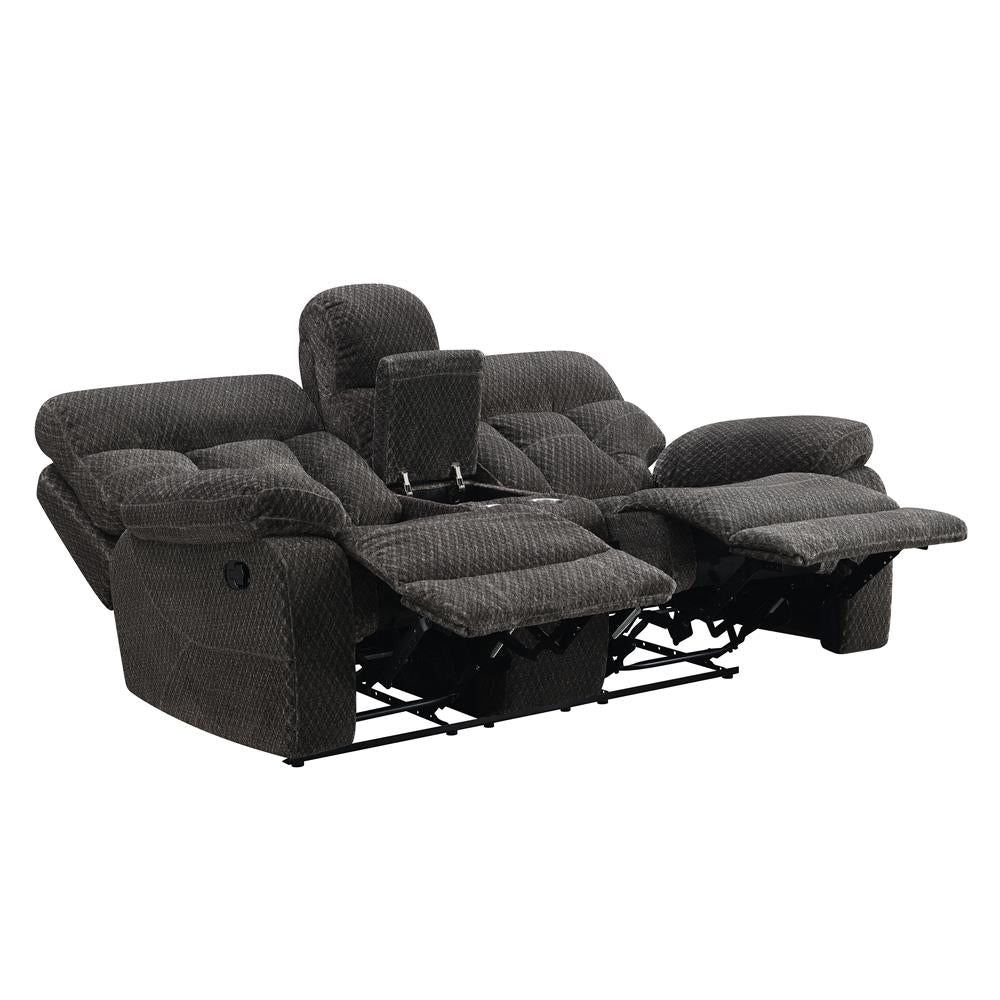 BRAVO CONSOLE LOVESEAT W/ DUAL RECLINERS-CHARCOAL - MyWaynesHome #