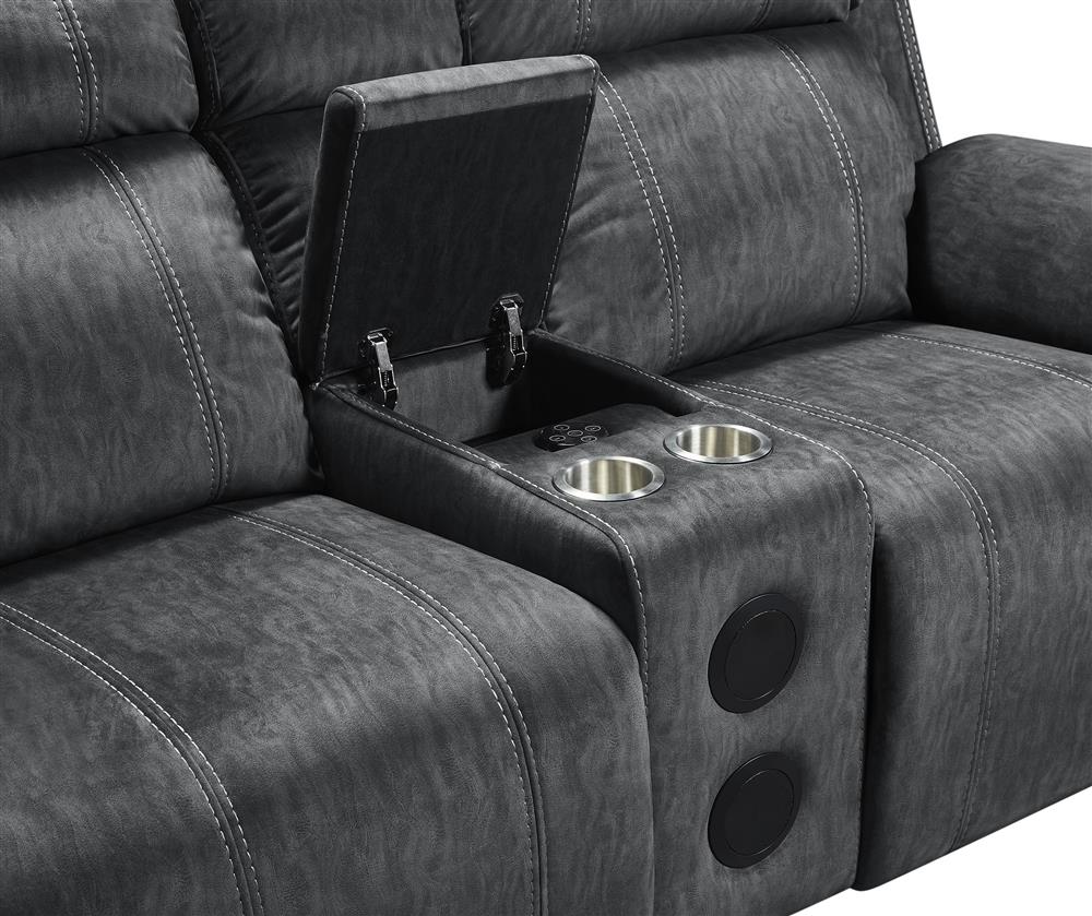 TANGO CONSOLE LOVESEAT W/SPEAKER-SHADOW - MyWaynesHome #