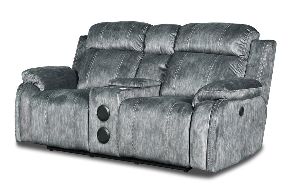 TANGO CONSOLE LOVESEAT W/SPEAKER & PWR FR-SHADOW - MyWaynesHome #