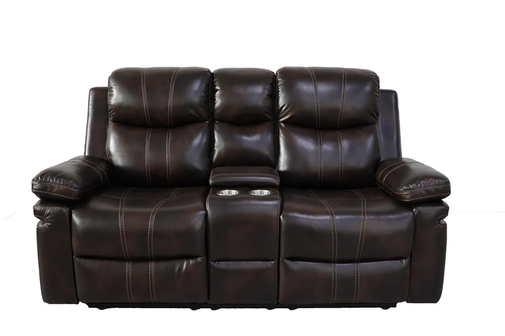 KELLEN CONSOLE LOVESEAT W/ PWR FR-BROWN - MyWaynesHome #