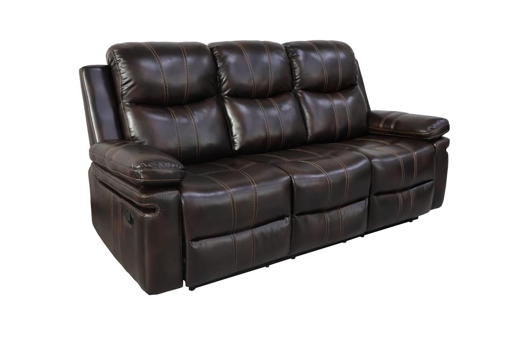 KELLEN  SOFA W/ DROP DOWN TRAY & PWR FR-BROWN - MyWaynesHome #