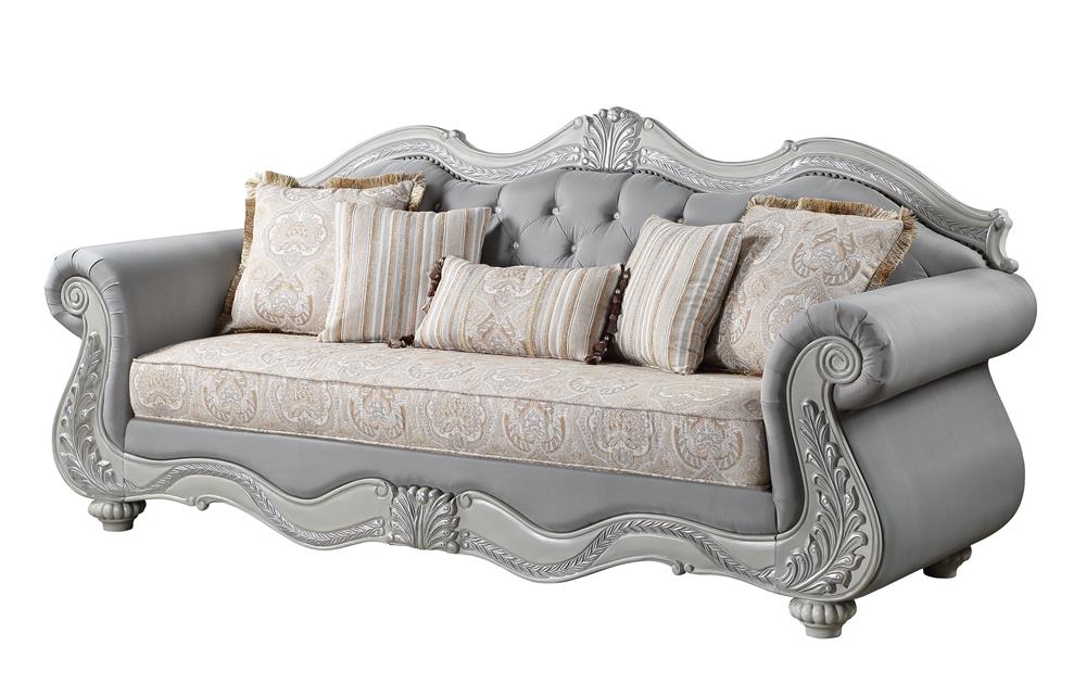CAMBRIA HILLS SOFA FRAME, CUSHION, ARMS, LEGS & 5 PILLOWS - MyWaynesHome #