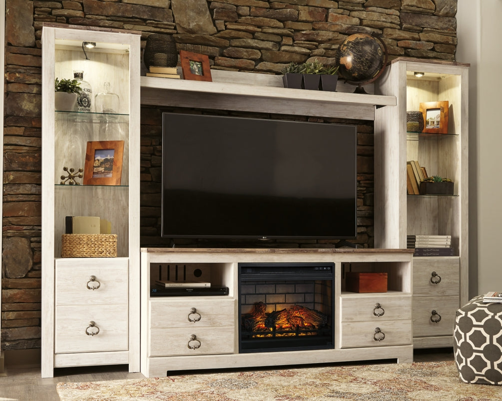 Willowton 4-Piece Entertainment Center with Electric Fireplace - W267W9
